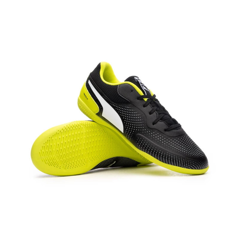 ZAPATILLA PUMA TRUCO III Jr BLACK-WHITE-ELECRIC LIME PARA NIÑO