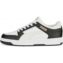 ZAPATILLA PUMA REBOUND JOY LOW WHITE-GRAY-BLACK-GOLD