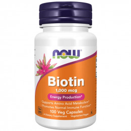 Biotin, 1,000mcg/100 capsulas  NOW