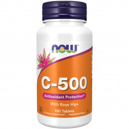 VITAMIN C-500 WITH ROSE HIPS - 100 TABLETS  NOW