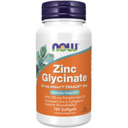 ZINC GLYCINATE 120 SOFTGELS   NOW