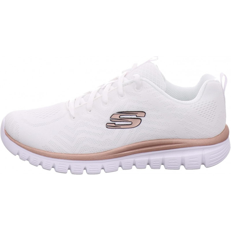 ZAPATILLA SKECHERS GRACEFUL-GET CONNECTED WHITE ROSE GOLD