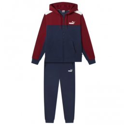 ESS+Colorblock Tracksuit puma navy-intense red