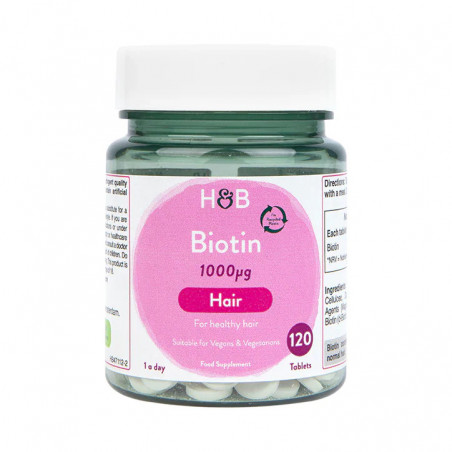 BIOTIN, 1000MCG- 120 TABLETS H&B