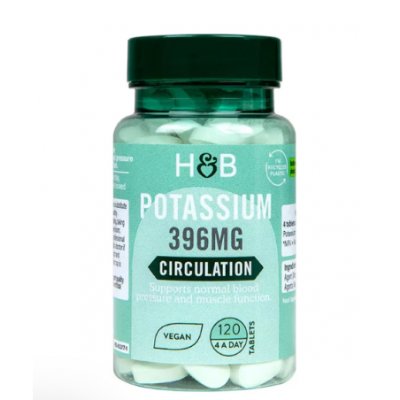 POTASSIUM, 396MG- 120 VEGAN TABS H&B