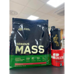 PACK REGALO (PAGA SERIOUS MASS 5,45KG Y CREATINA + SHAKER GRATIS)