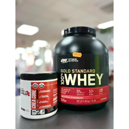 PACK PROTEÍNA WHEY GOLD STANDARD 2.28KG + CREATINA 300 GR (REGALO)